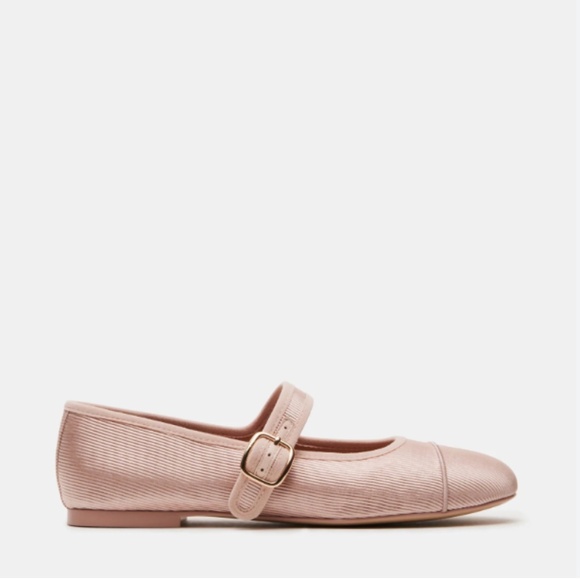 Steve Madden DORY Blush Satin Mary Jane Ballet Shoes - Picture 2 of 7